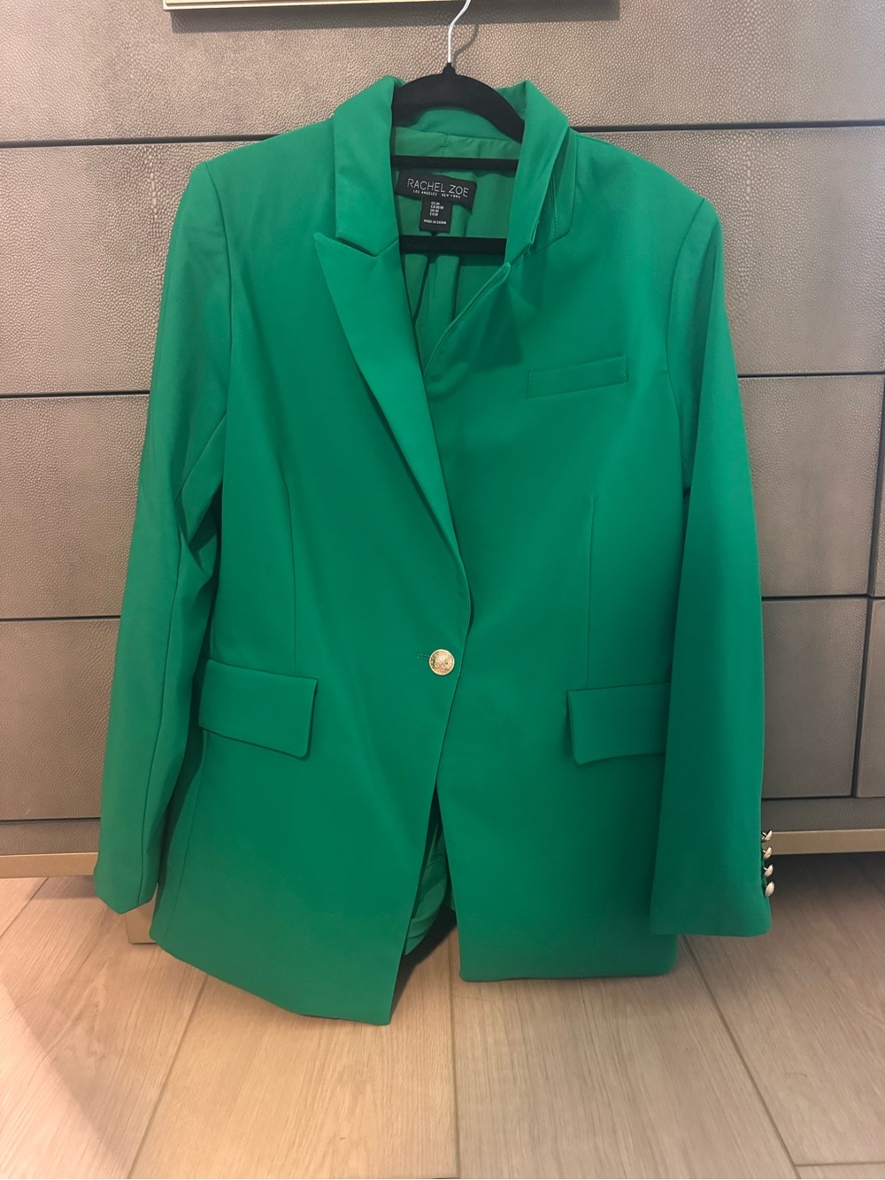 Rachel Zoe Vibrant Green Single-Button Blazer